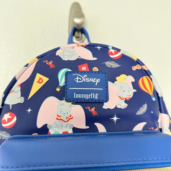 NEW Loungefly Disney Dumbo The Elephant Circus Icons Mini Backpack Blue Pink main image 9